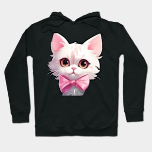 Cute White Kityy Retro Cartoon Style Hoodie